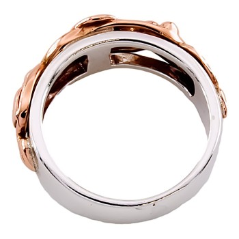 Silver & 9ct gold Clogau Band Ring size K